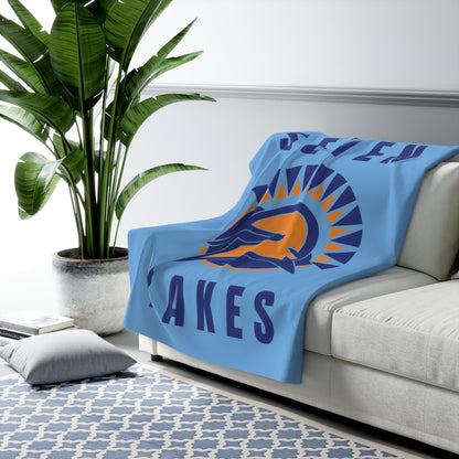 Seven Lakes - Sherpa Fleece Blanket - Blue