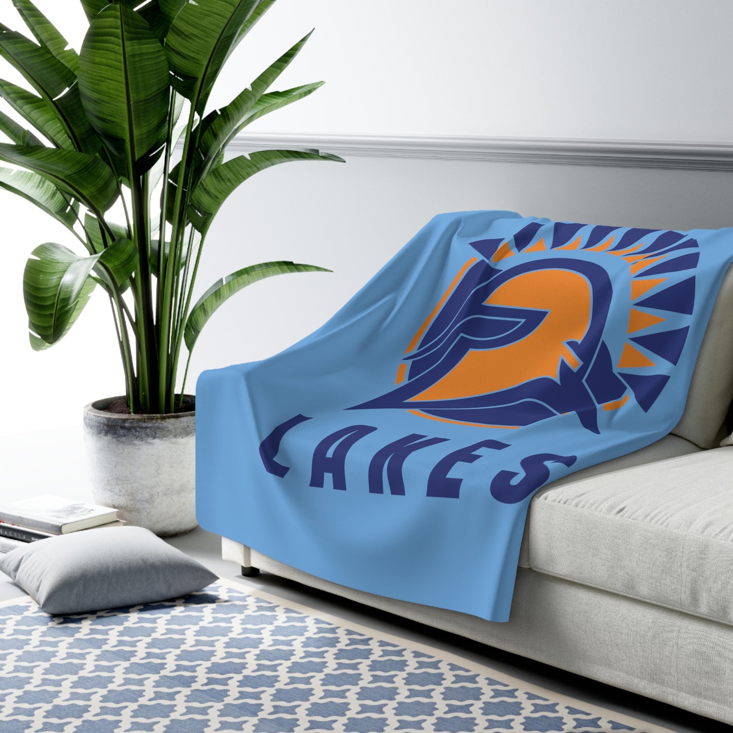 Seven Lakes - Sherpa Fleece Blanket - Blue