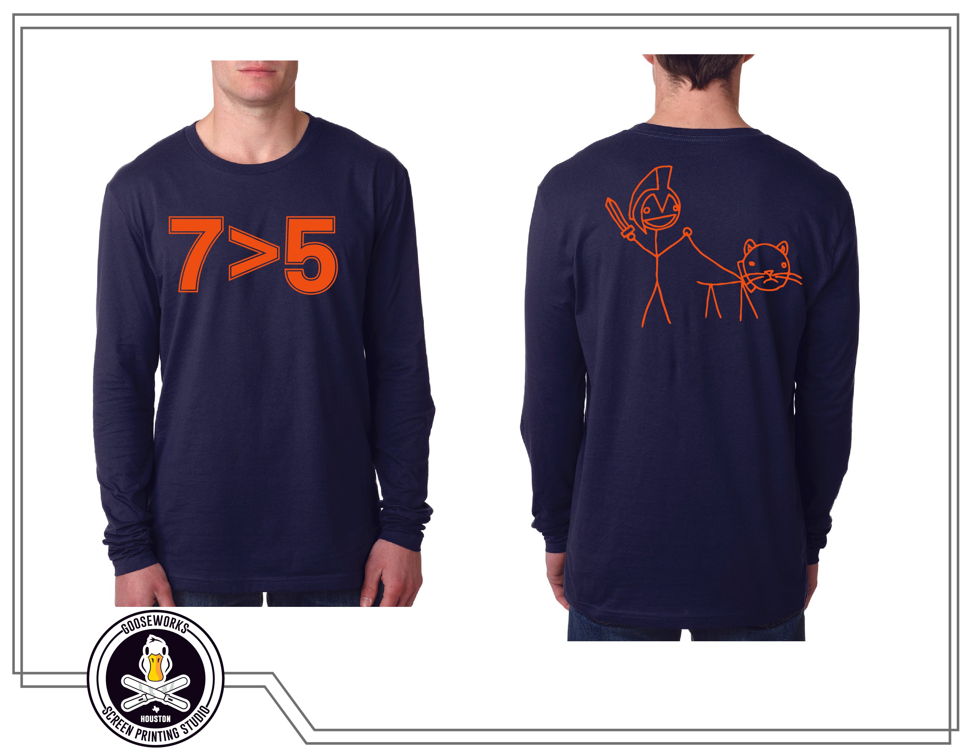 7>5 Navy Long Sleeve Shirt